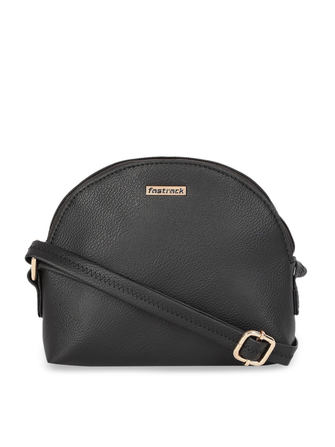 

Fastrack Black PU Structured Sling Bag