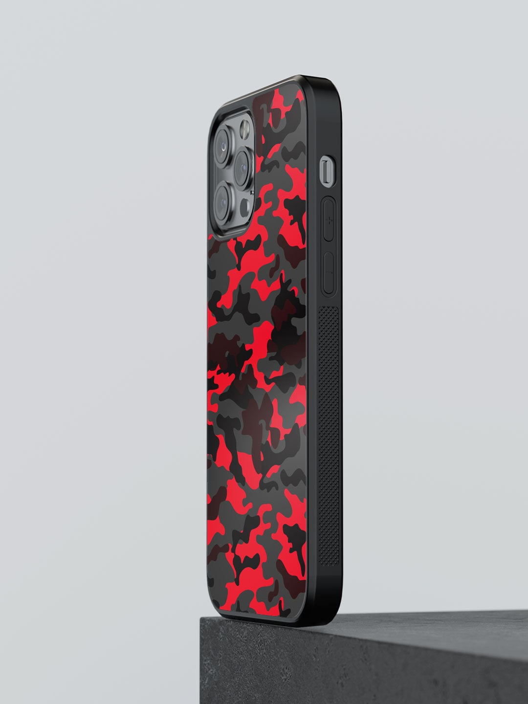 

macmerise Red & Grey Printed Camo iPhone 12 Pro Max Phone Back Case