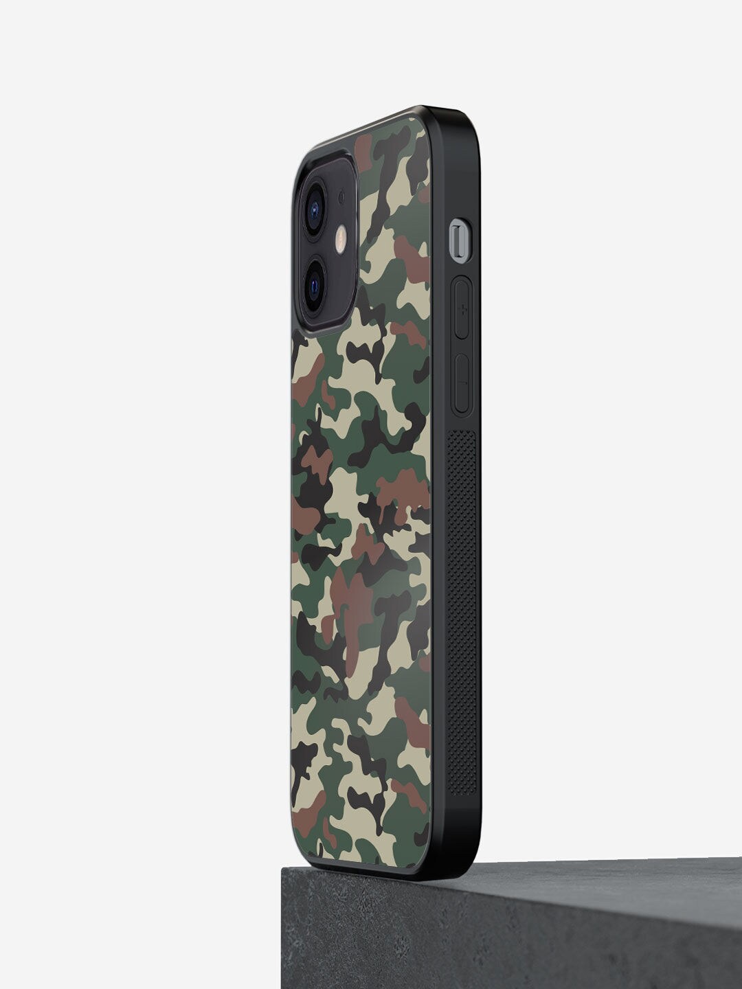 

macmerise Green & Brown Camo Design iPhone 12 Bumper Phone Back Case