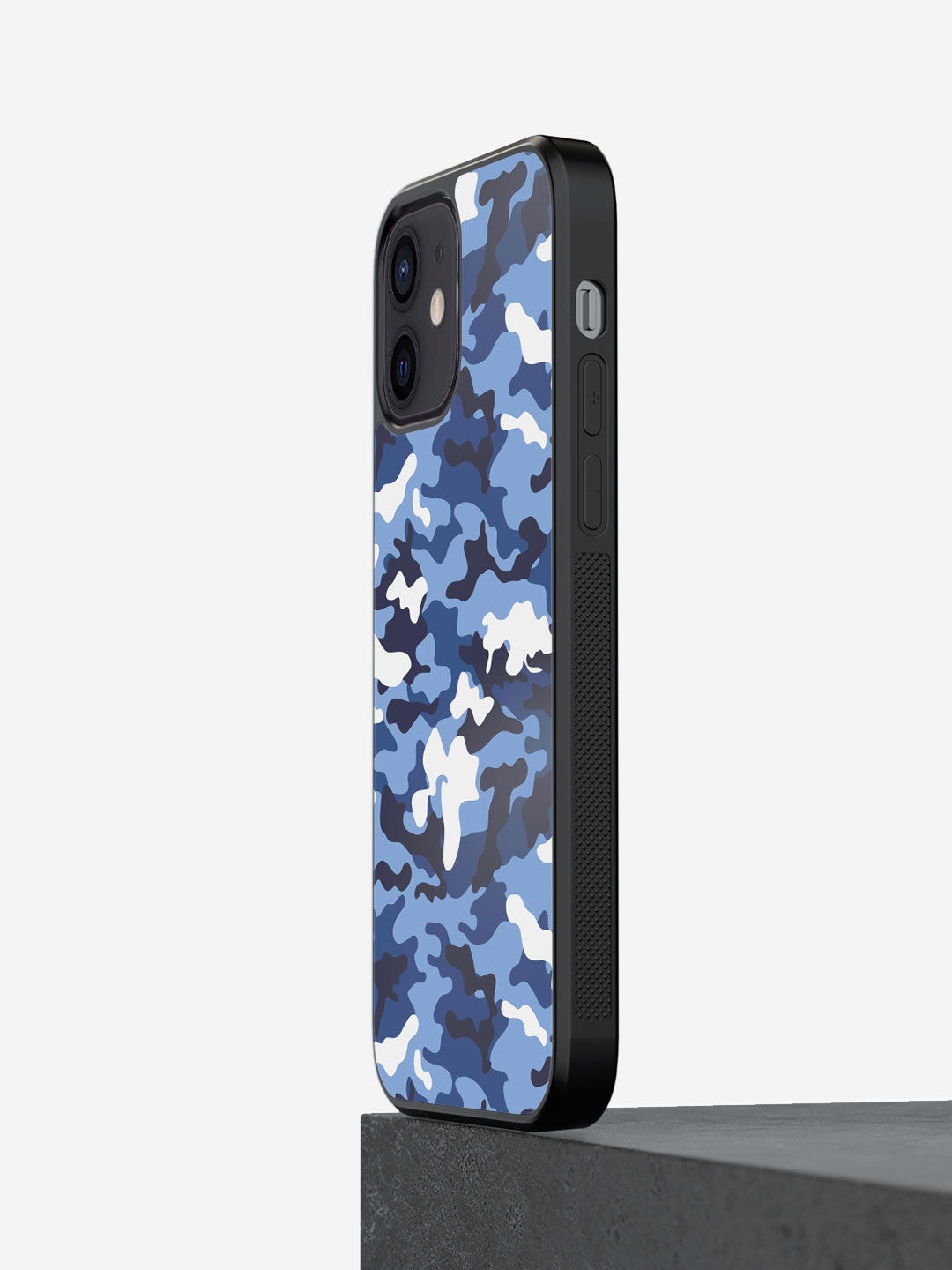 

macmerise Blue & White Camo Design iPhone 12 Bumper Back Case
