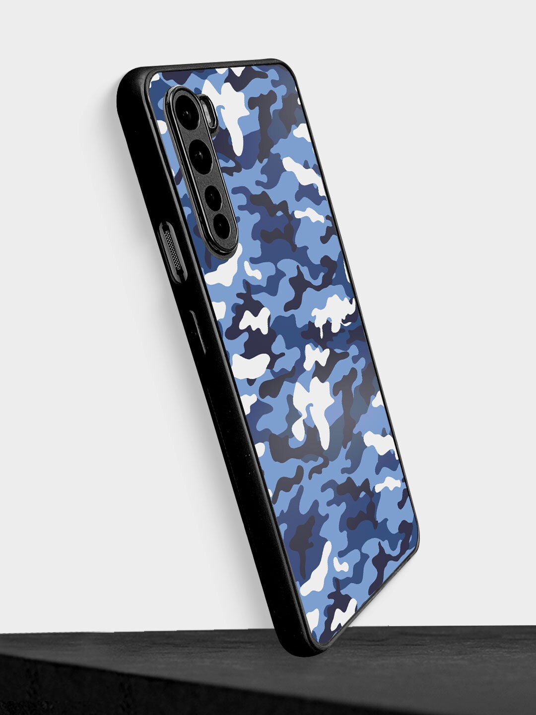 

macmerise Navy Blue & White Camo Design OnePlus Nord Bumper Phone Back Case