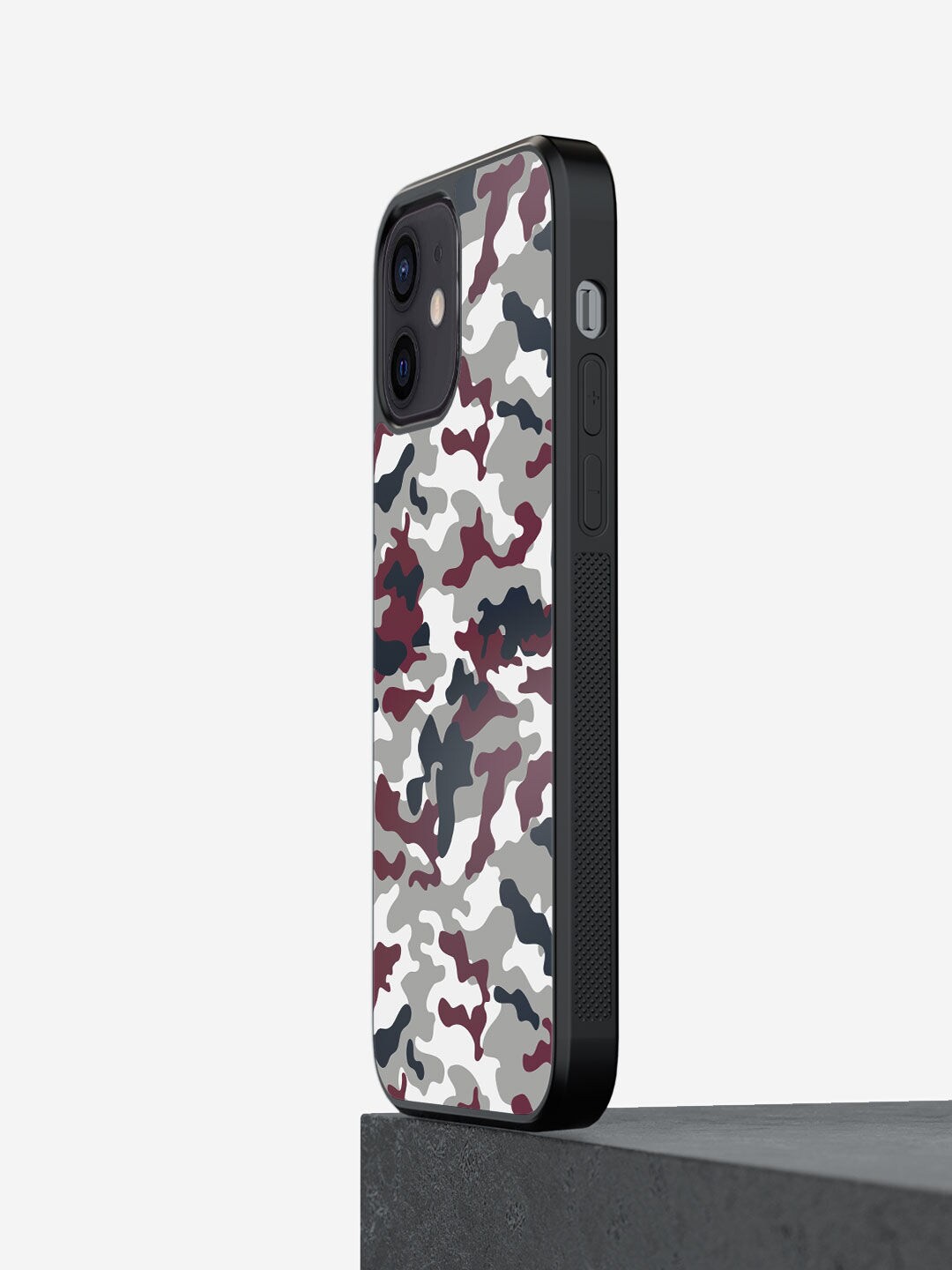 

macmerise Grey & Brown Camouflage Print Rubber iPhone 12 Mini Phone Back Case