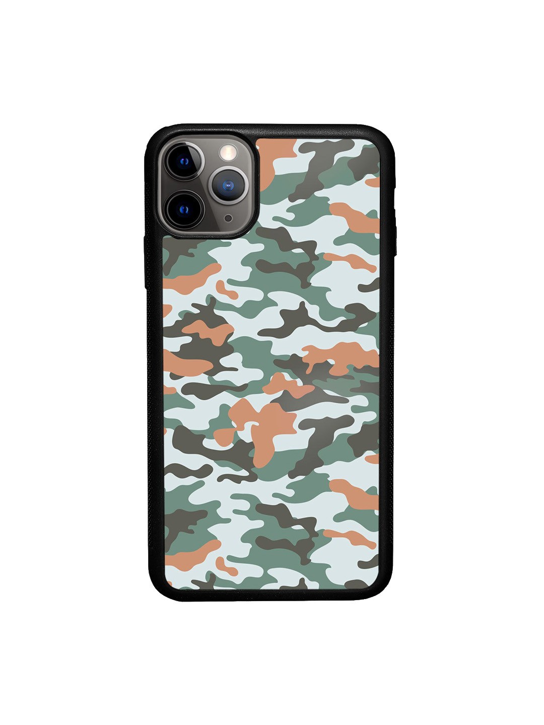

macmerise White & Green Camo Viridian Design iPhone 11 Pro Bumper Phone Back Case, Orange