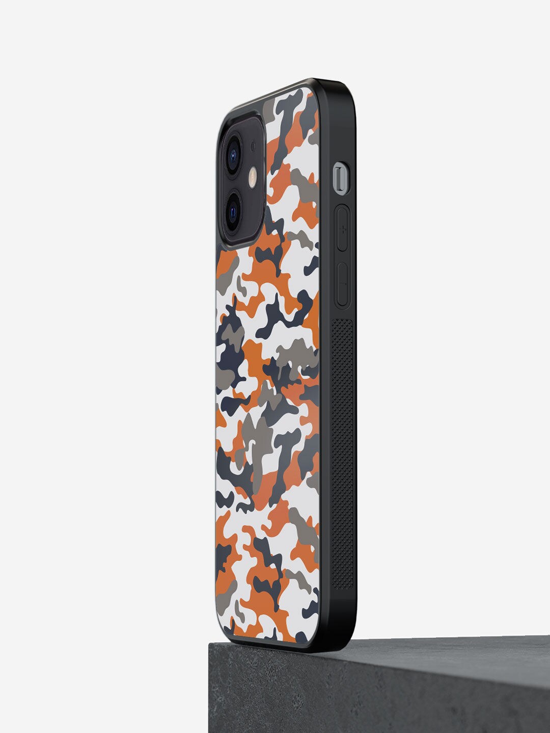 

macmerise Brown & White Camo Saddle Design iPhone 12 Mini Bumper Phone Back Case