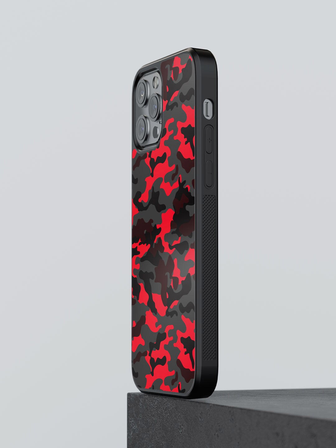 

macmerise Red & Black Camo Design iPhone 13 Pro Max Bumper Phone Back Case
