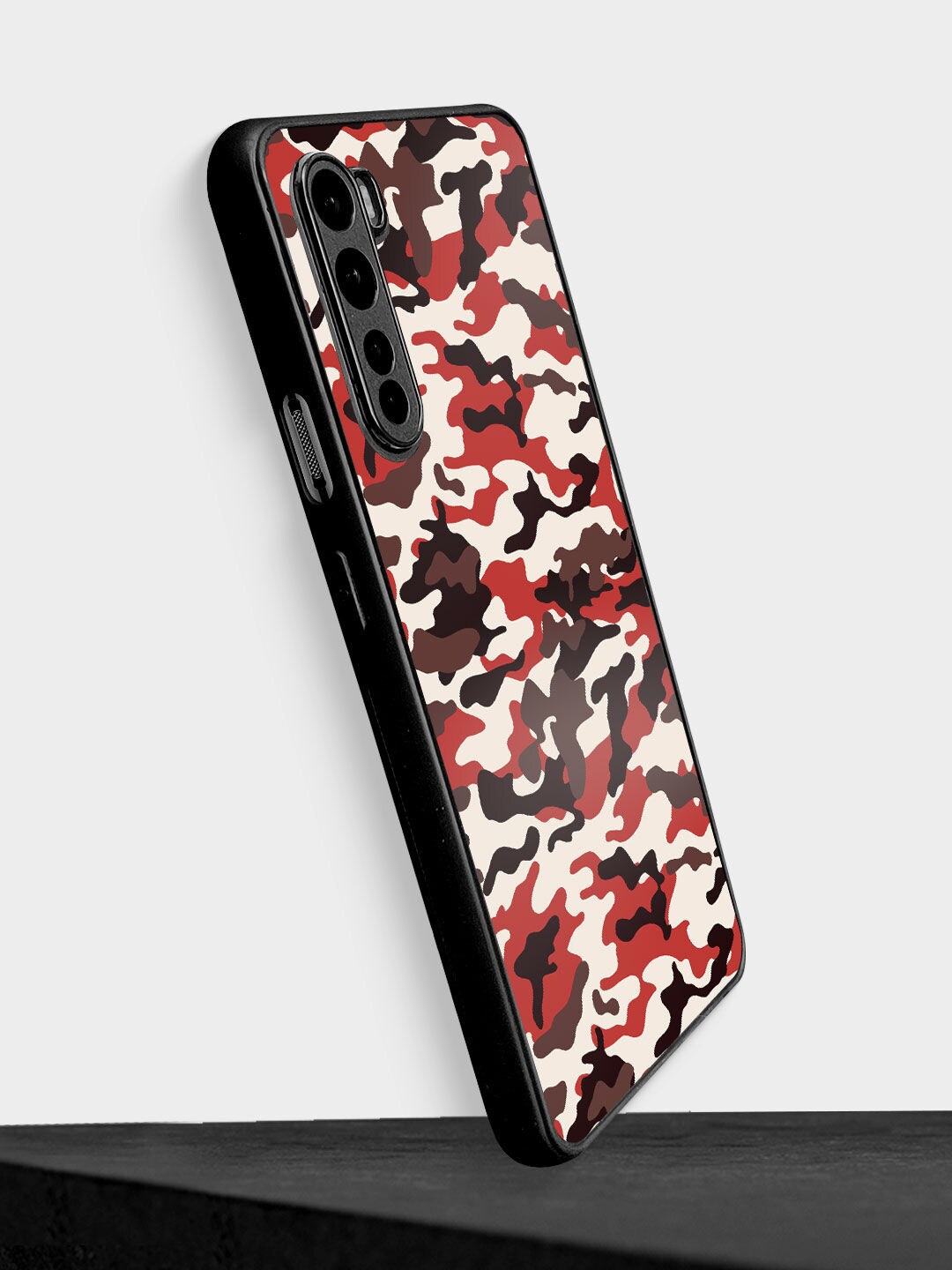 

macmerise Cream & Rust Printed OnePlus Nord Bumper Phone Back Case, White