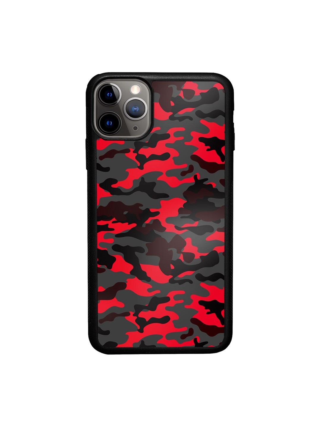 

macmerise Red & Black Camo Design iPhone 11 Pro Max Bumper Phone Back Case