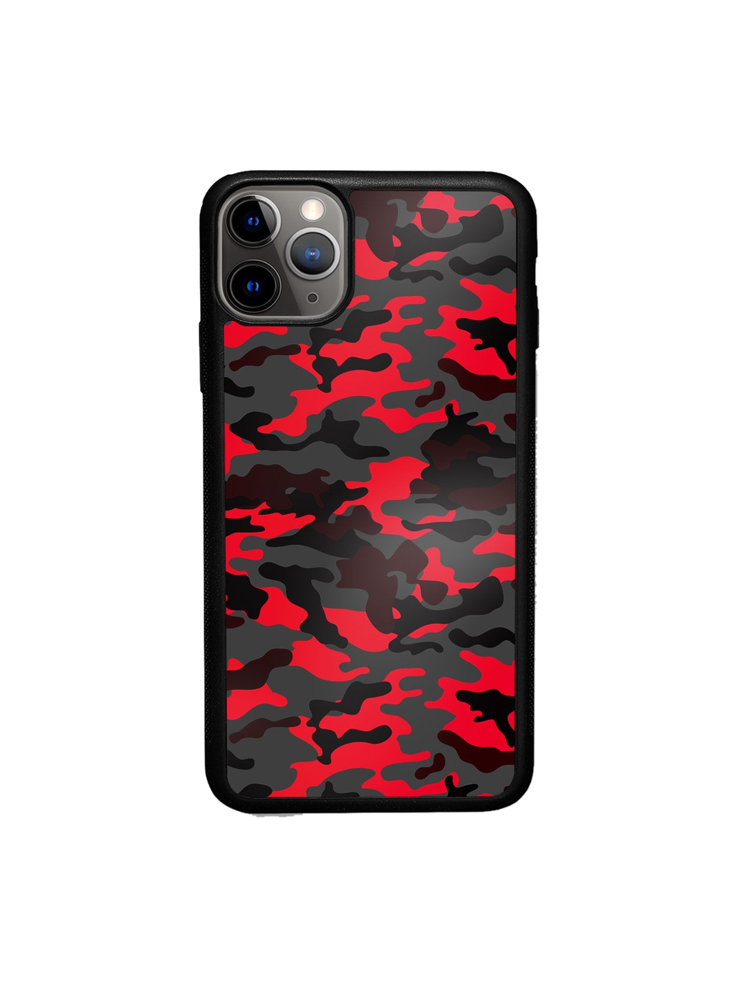 

macmerise Red & Black Camo Design iPhone 11 Pro Bumper Phone Back Case