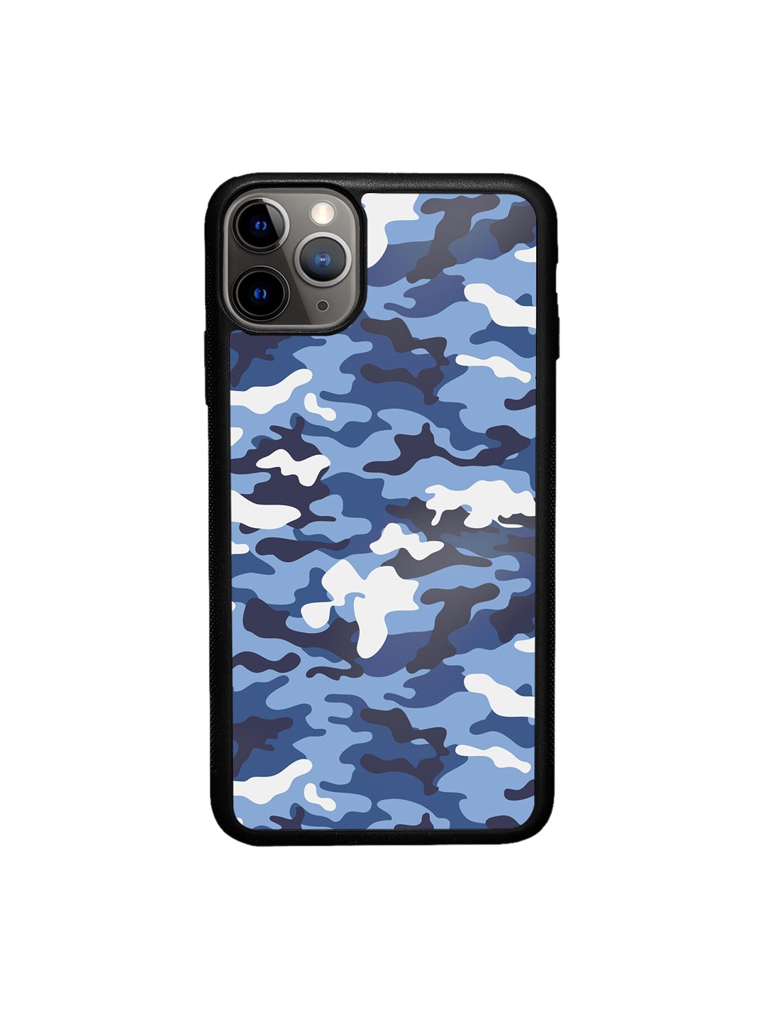 

macmerise Navy Blue & White Camo Design iPhone 11 Pro Bumper Phone Back Case