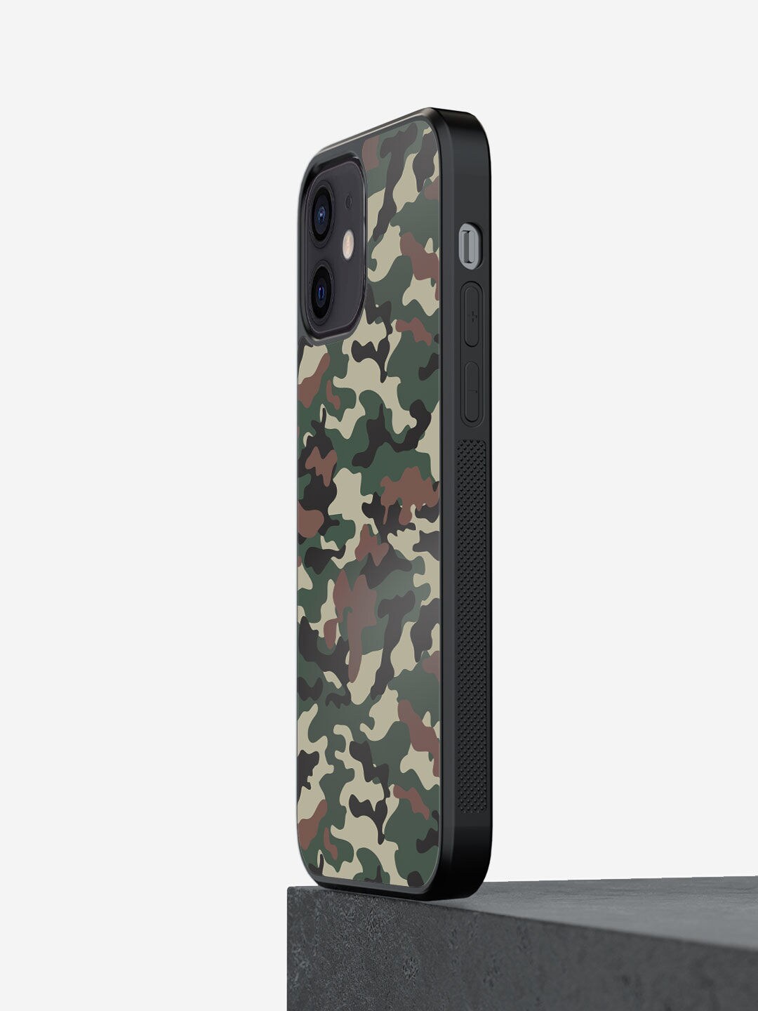 

macmerise Olive-Green Printed Camo Rifle iPhone 12 Mini Bumper Phone Back Case