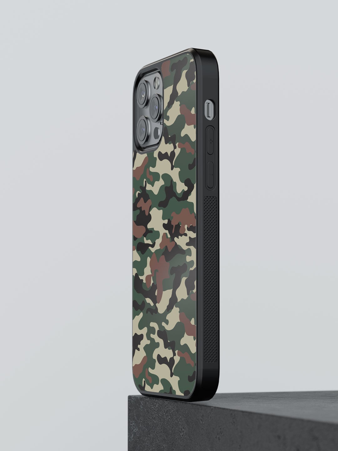 

macmerise Olive-Green Printed iPhone 12 Pro Max Bumper Phone Back Case