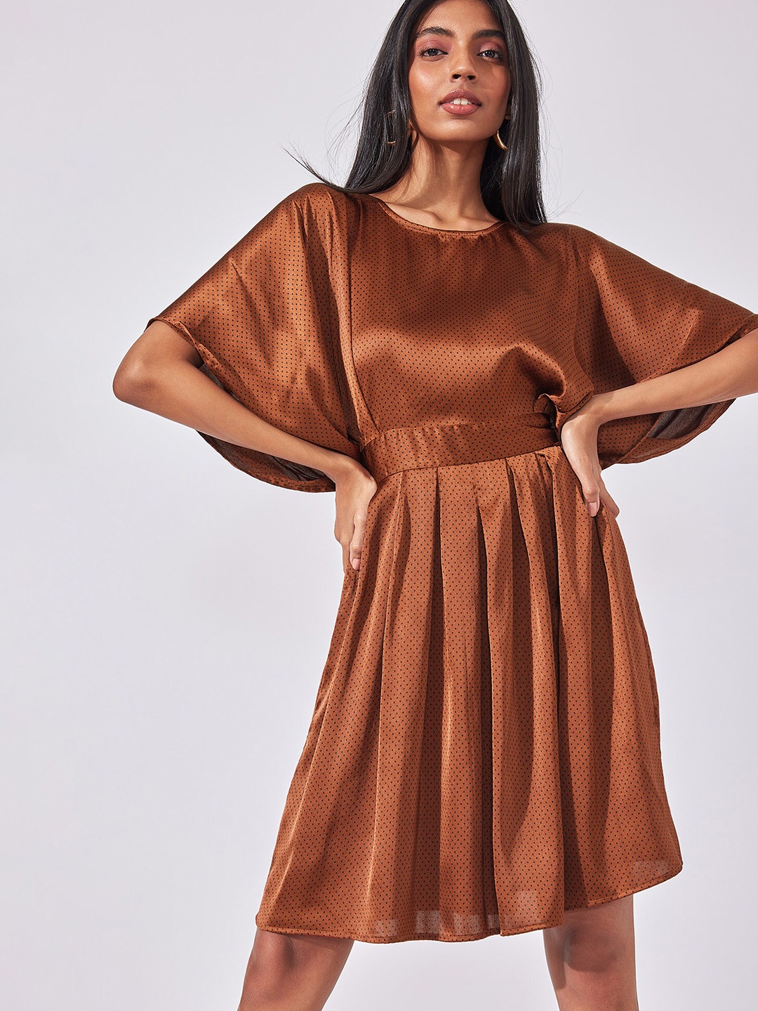 

The Label Life Women Rust Fit And Flare Dress