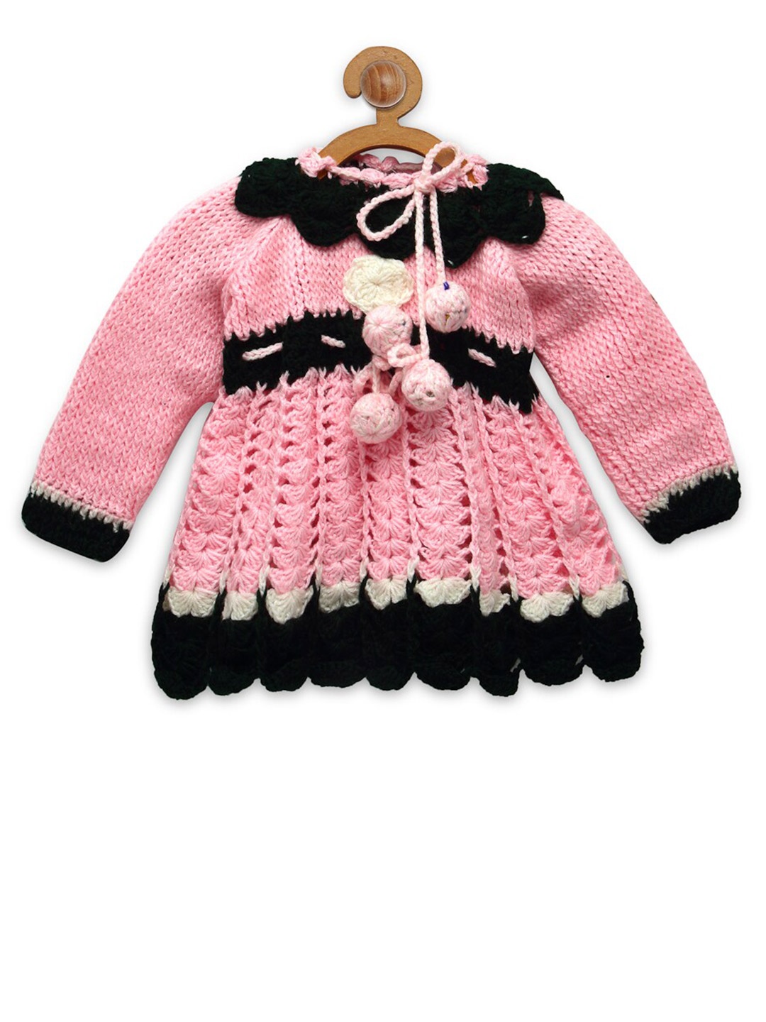 

CHUTPUT Pink & Black Pure Wool Jumper Dress