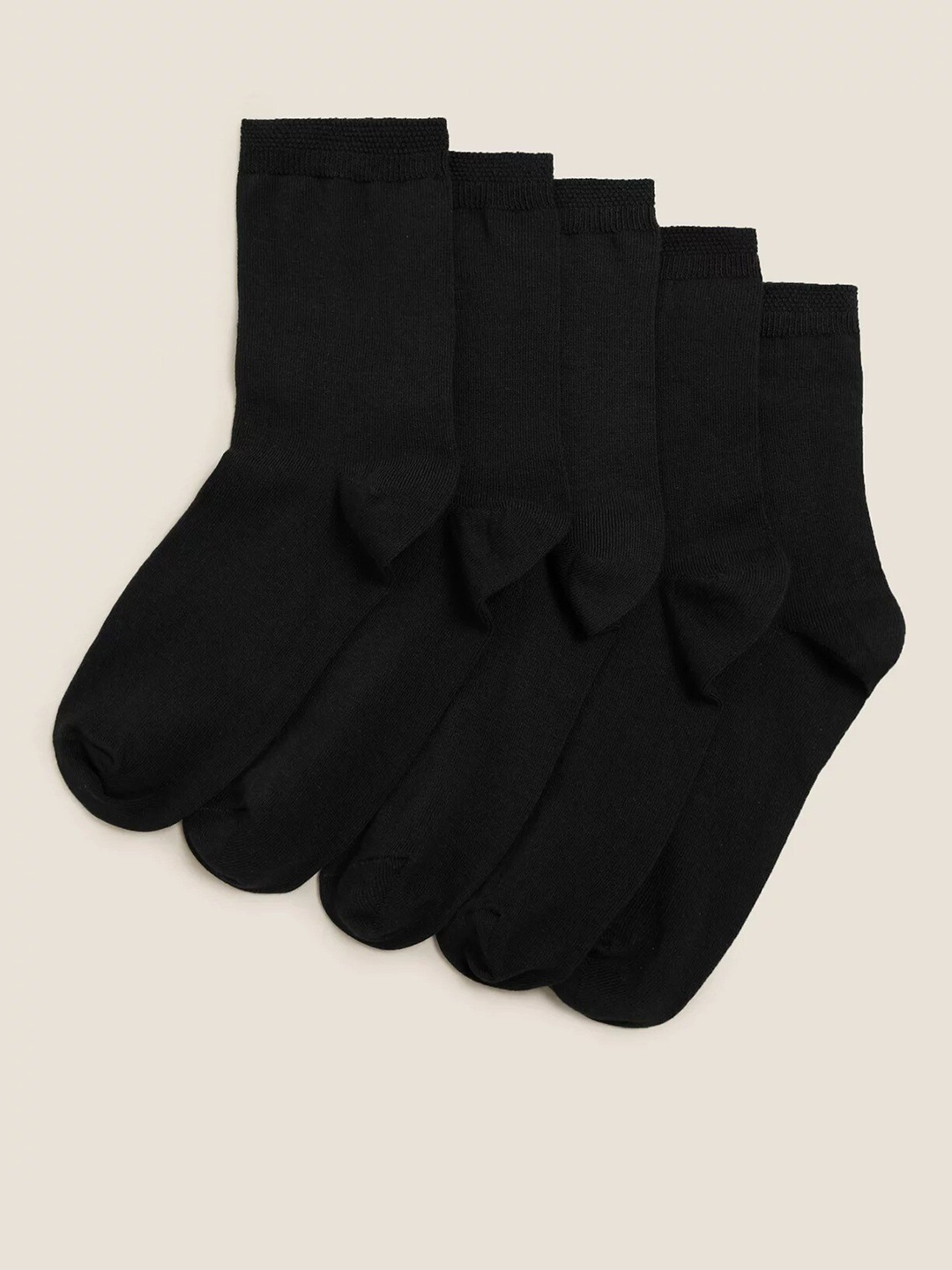 

Marks & Spencer Women Set of 5 Solid Socks, Black