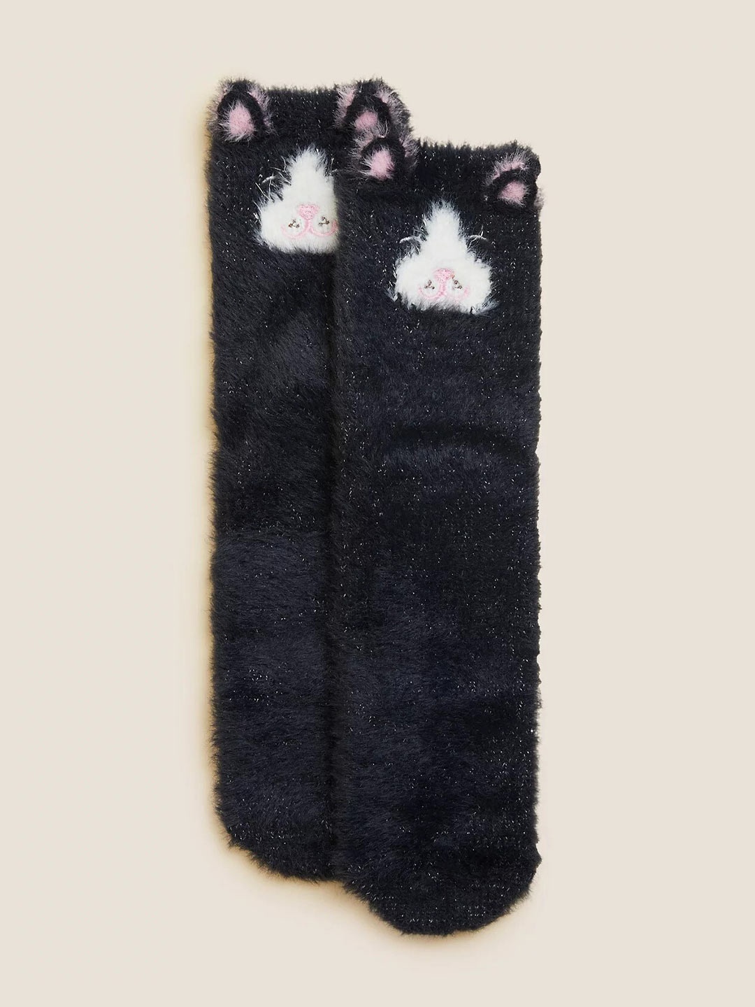 

Marks & Spencer Women Black Patterned Ankle-Length Socks