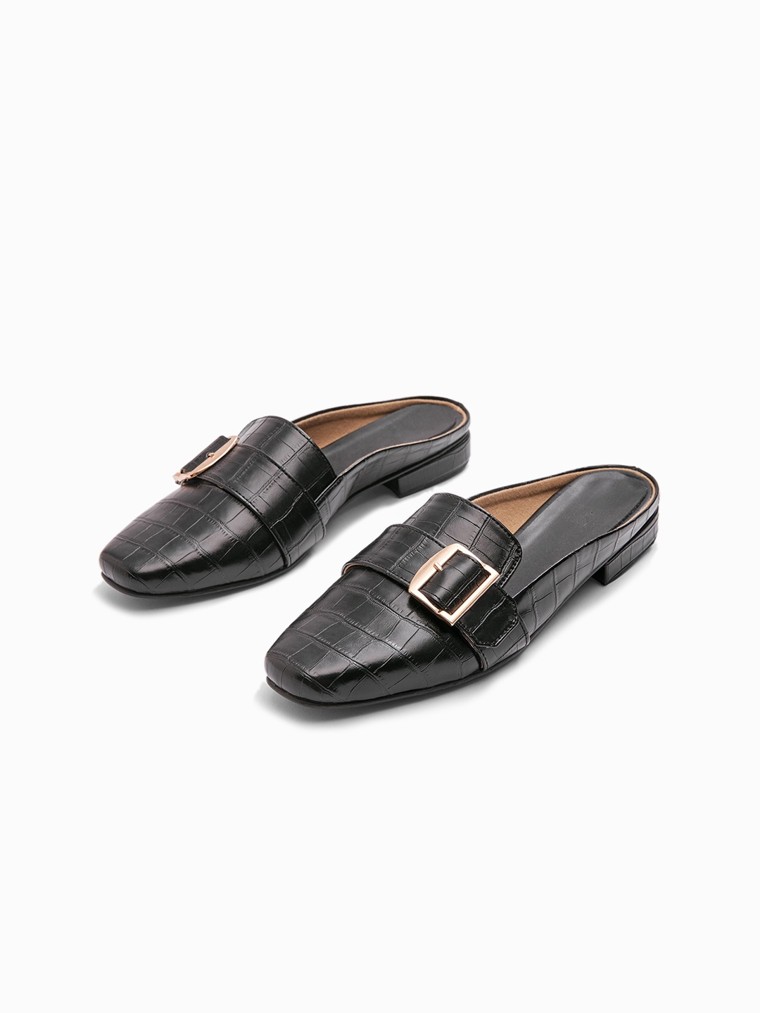 

The Label Life Women Black Mules with Buckle detail