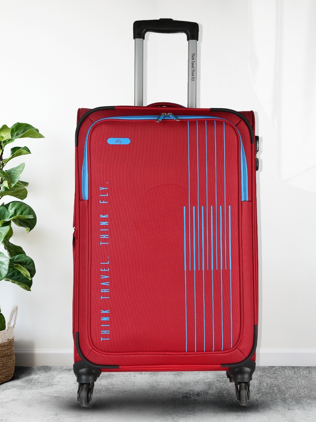 

fly Red Printed Trolley Suitcase
