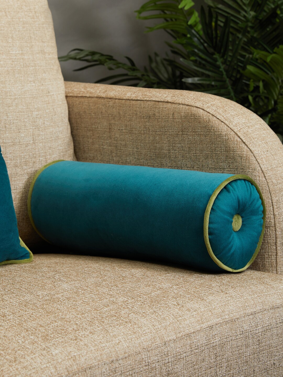 

HomeTown Teal-Blue Solid Reversible Bolsters