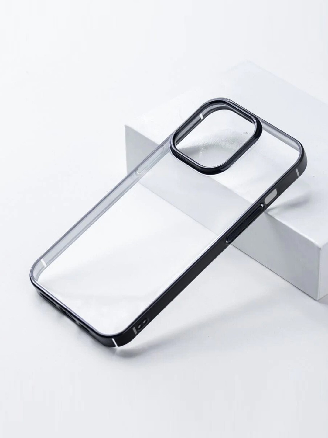 

Karwan Black & Transparent Solid Back Cover for APPLE iphone 13