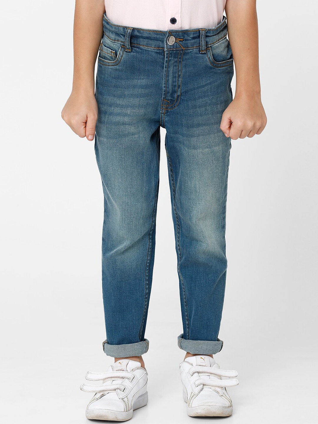 

KATE & OSCAR Boys Blue Heavy Fade Cotton Jeans