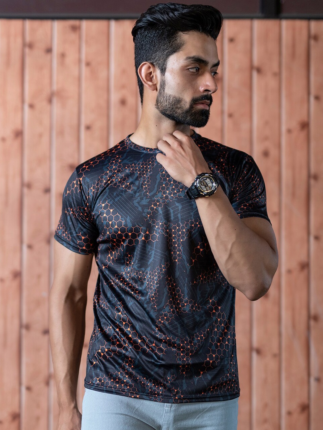 

Tistabene Men Abstract Printed T-shirt, Blue