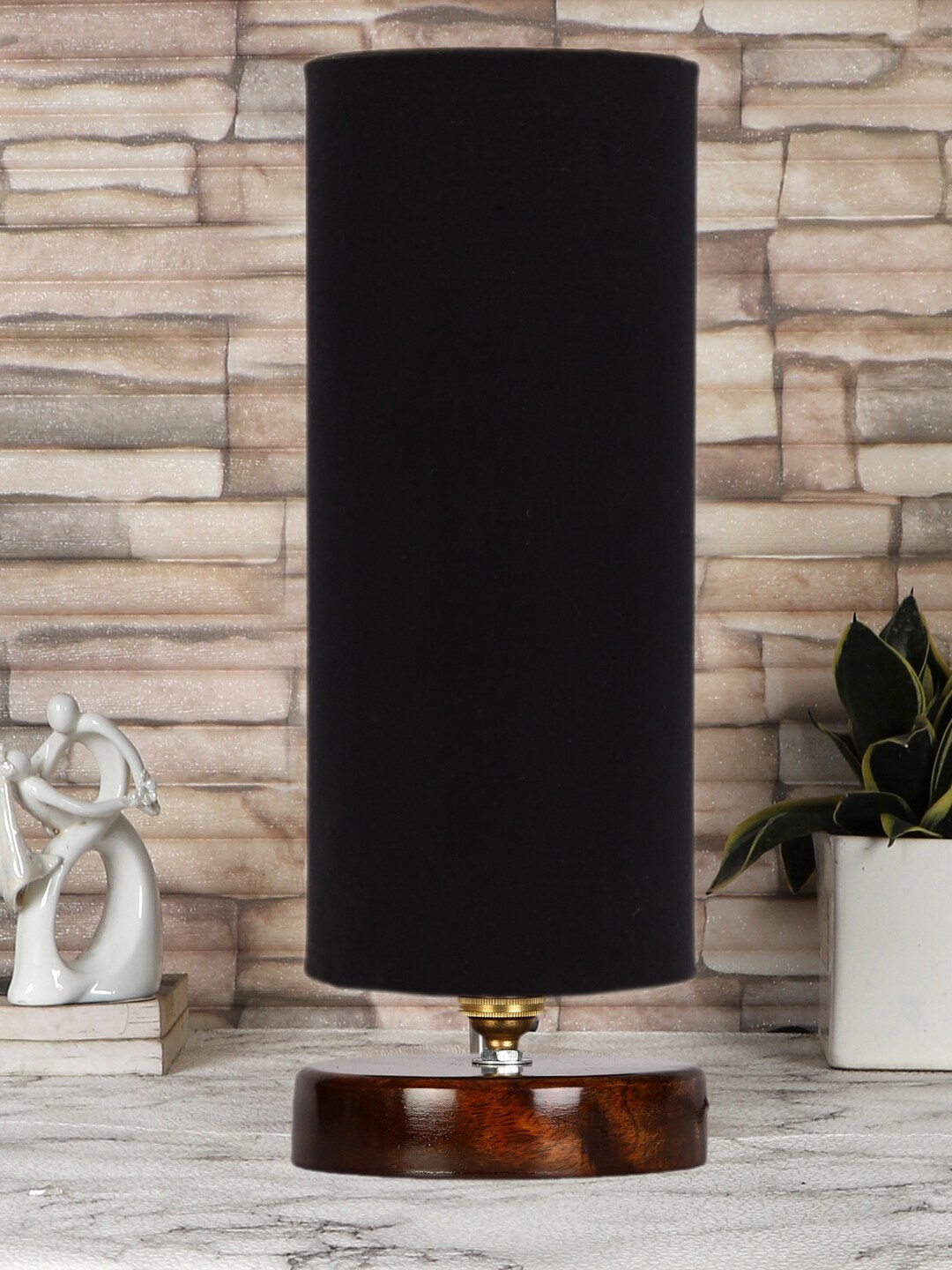 

Devansh Black Solid Wooden Table Lamps With Fabric Shade