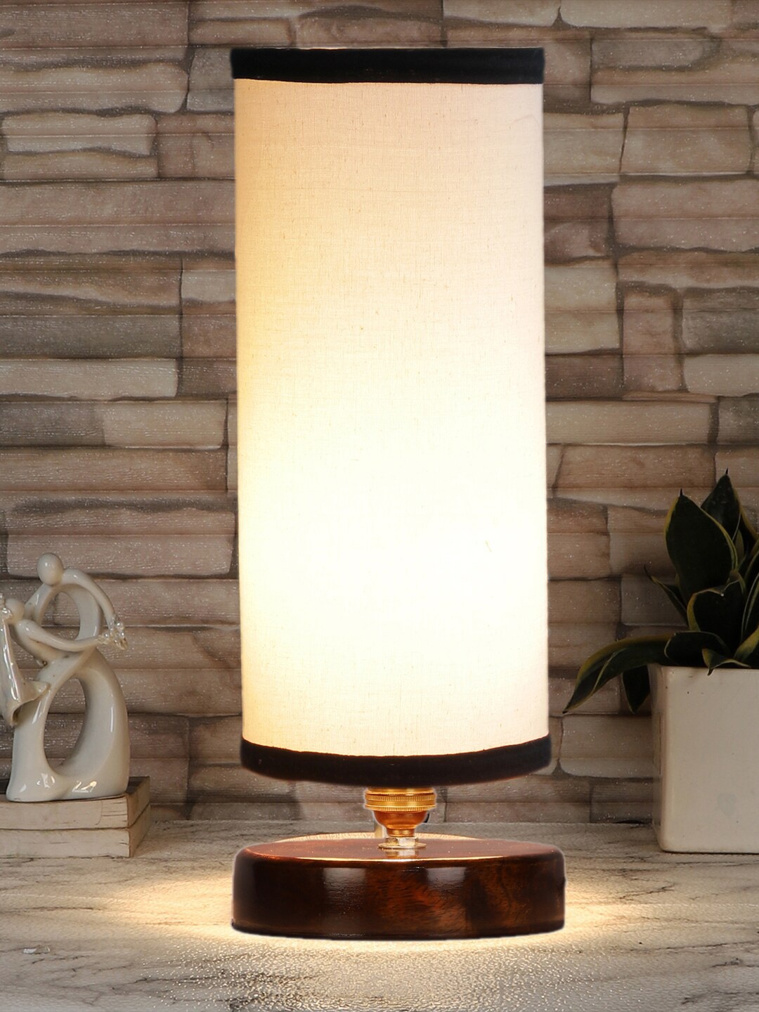 

Devansh White Solid Wooden Table Lamps With Cotton Fabric Shade