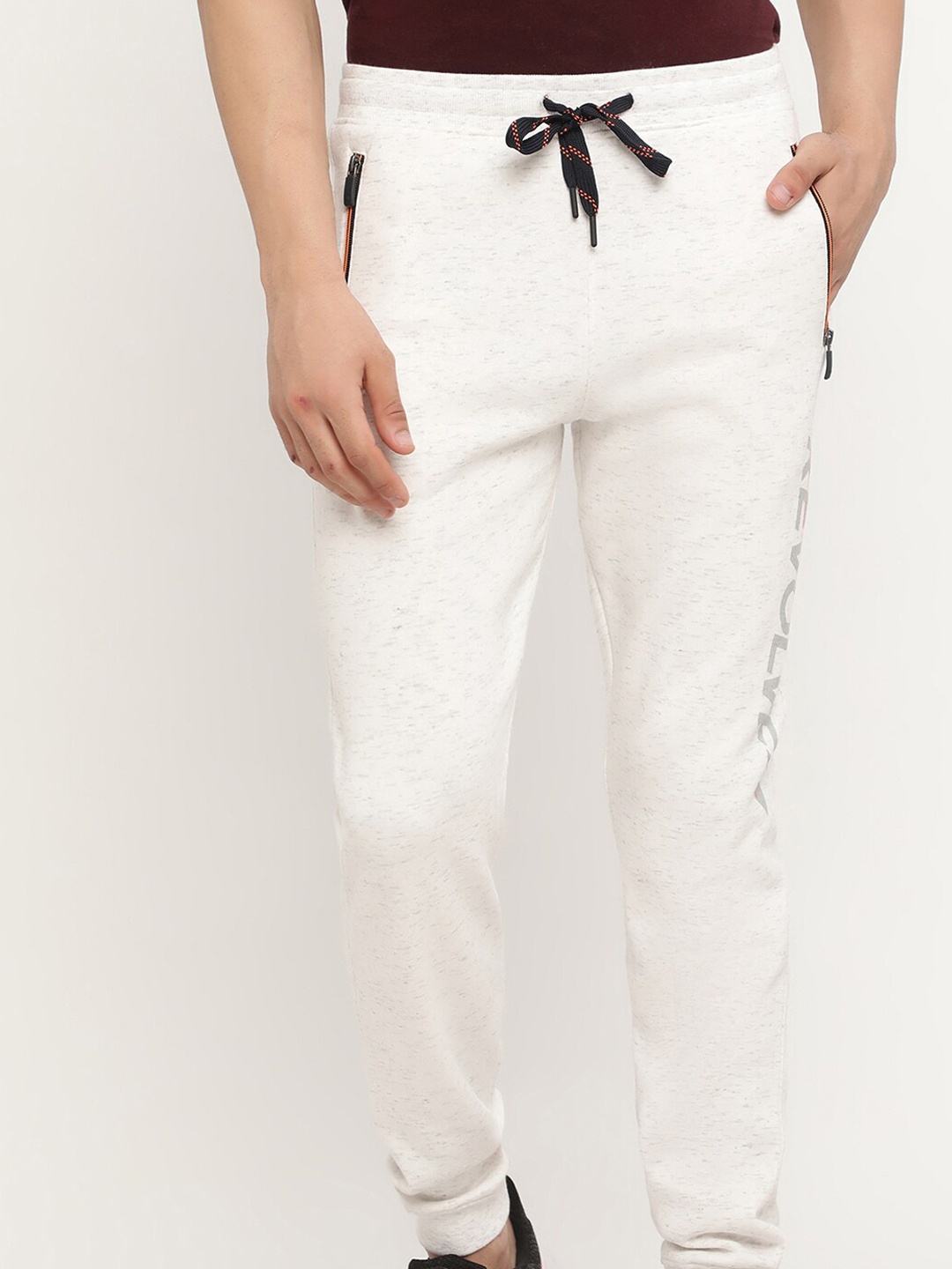 

Octave Men White Typography Joggers