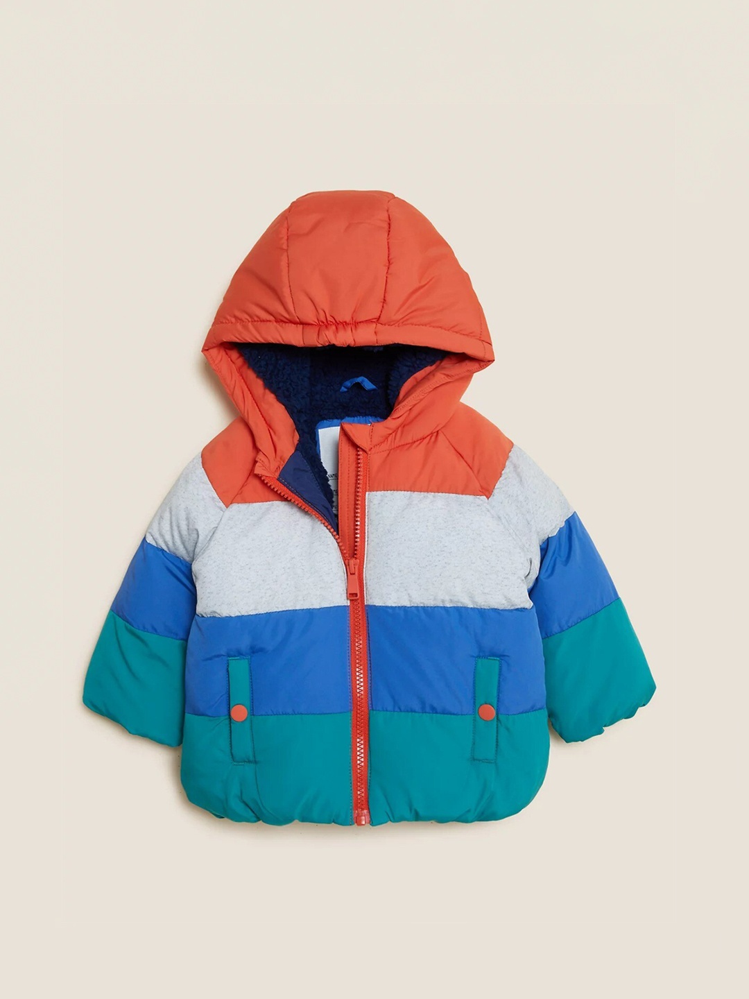 

Marks & Spencer Boys Multicoloured Colourblocked Lightweight Crop Padded Jacket, Multi