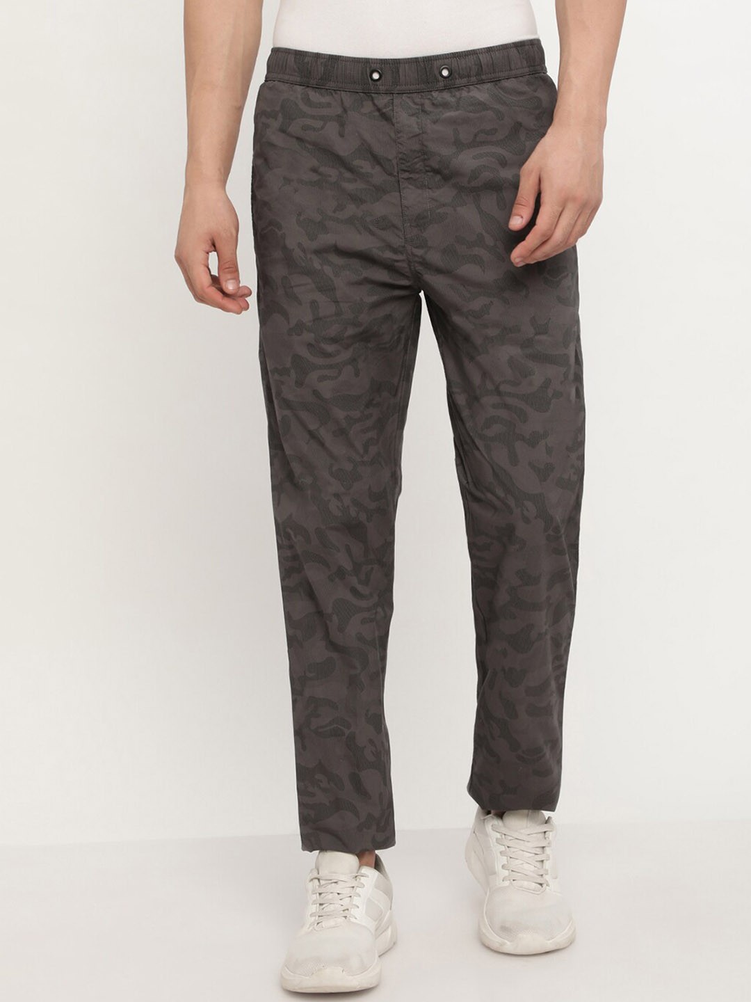 

Octave Men Olive-Green Printed Track Pants