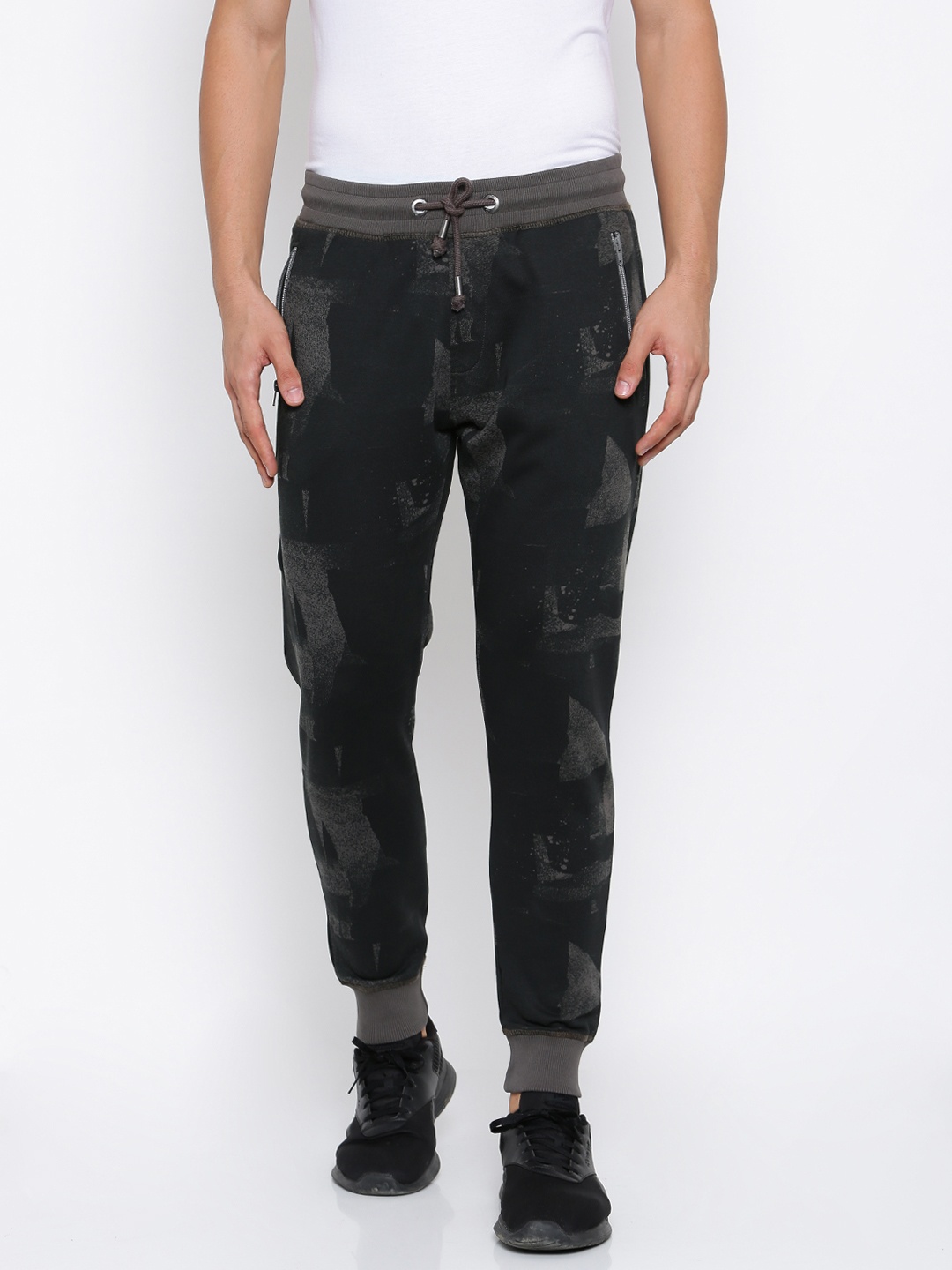 

Ed Hardy Black & Grey Printed Joggers