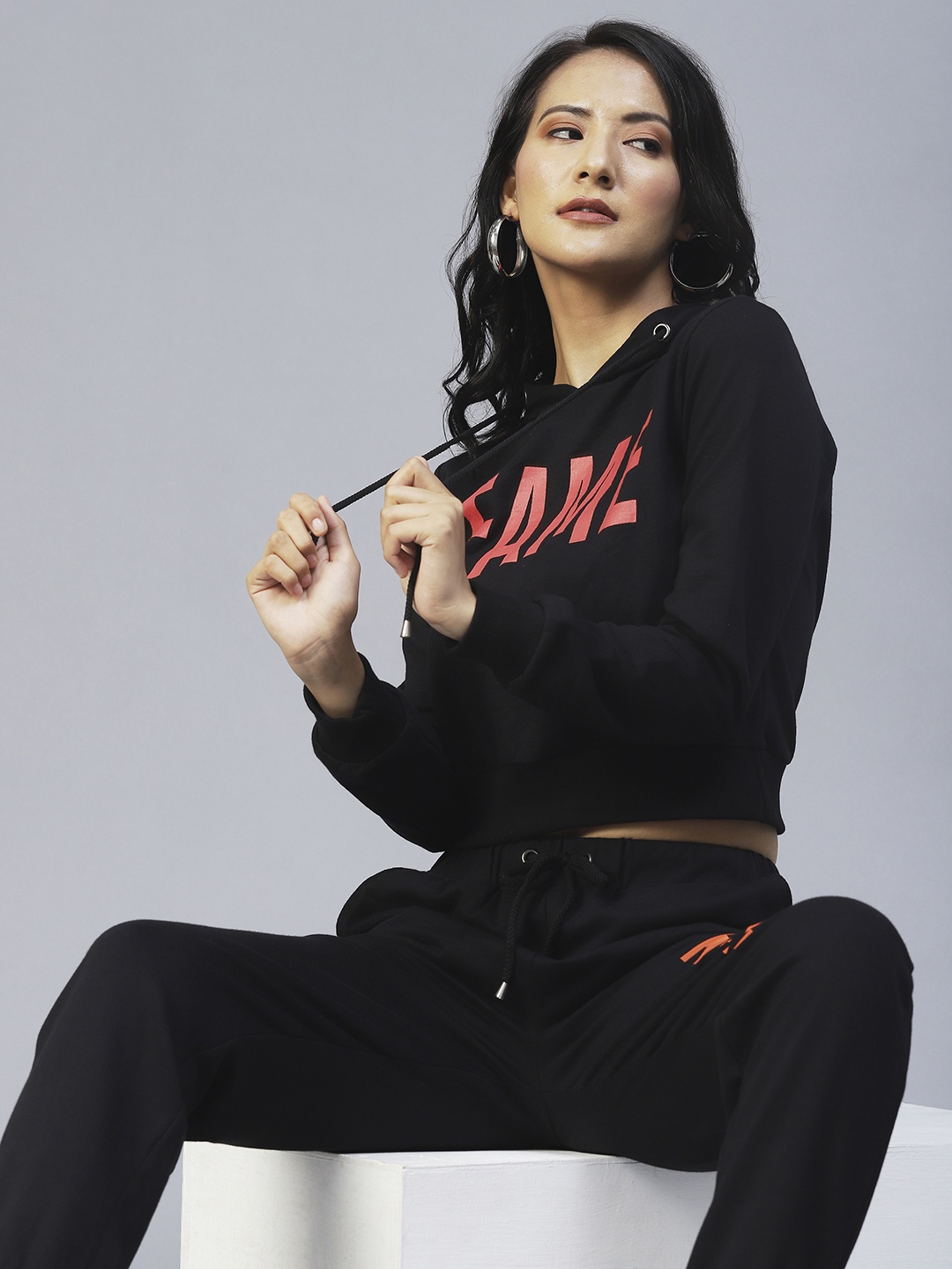

Rigo Women Black Printed Cotton Tracksuits