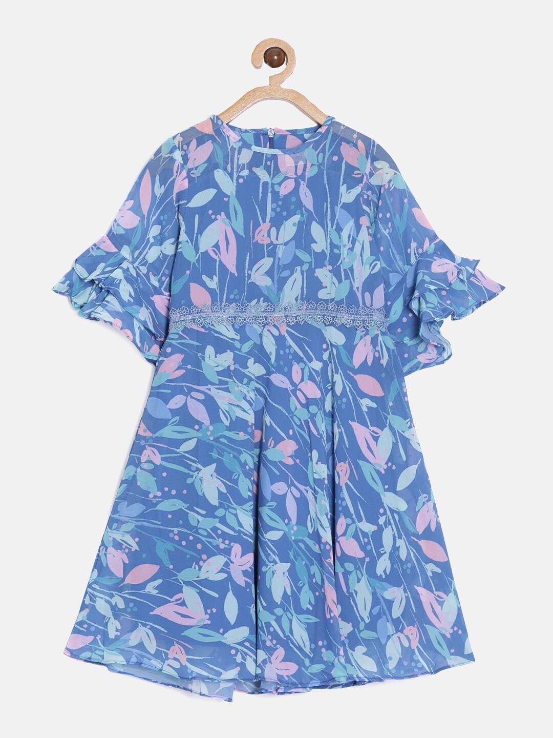 

Aomi Blue & Pink Floral Georgette Dress