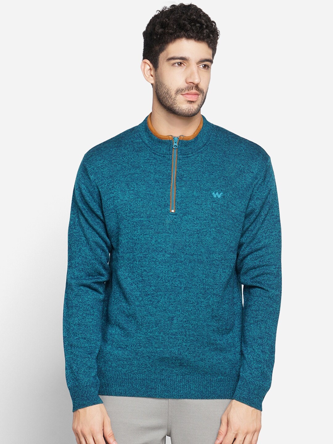 

Wildcraft Men Teal & Orange Pullover