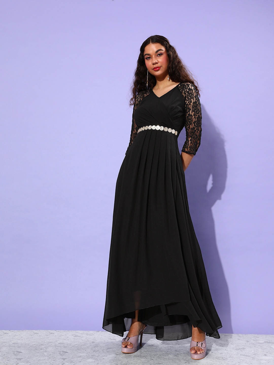 

Miss Chase Black Georgette Maxi Dress