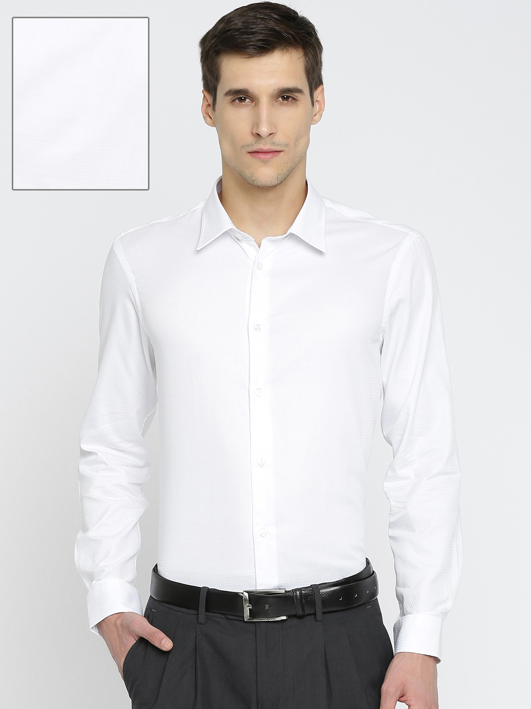 

Arrow New York Men White Slim Fit Self Design Formal Shirt