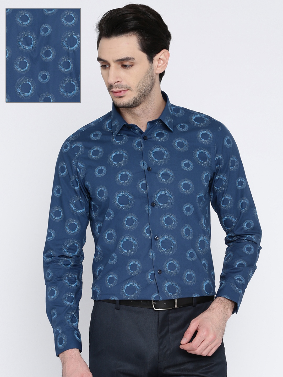 

Arrow New York Men Blue Slim Fit Printed Formal Shirt