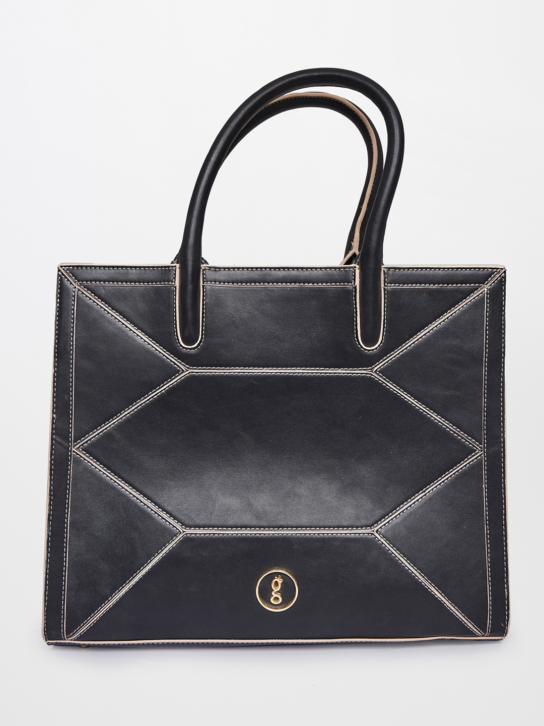 

Global Desi Black PU Structured Handheld Bag