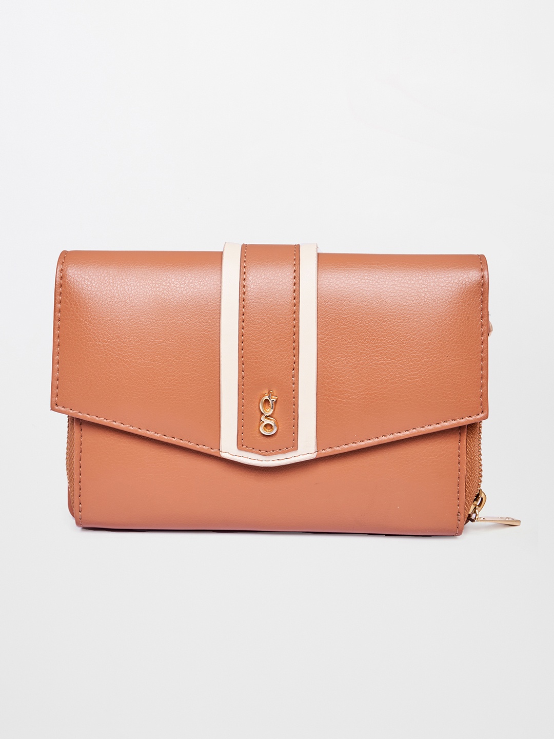 

Global Desi Tan PU Structured Handheld Bag