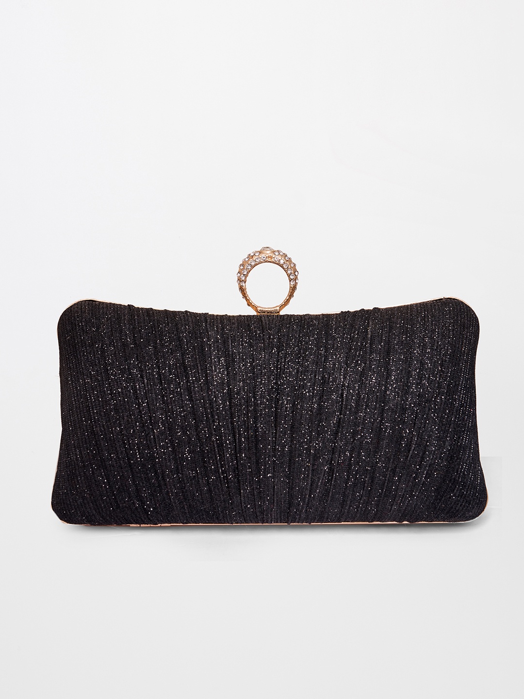 

Global Desi Black Embellished Box Clutch
