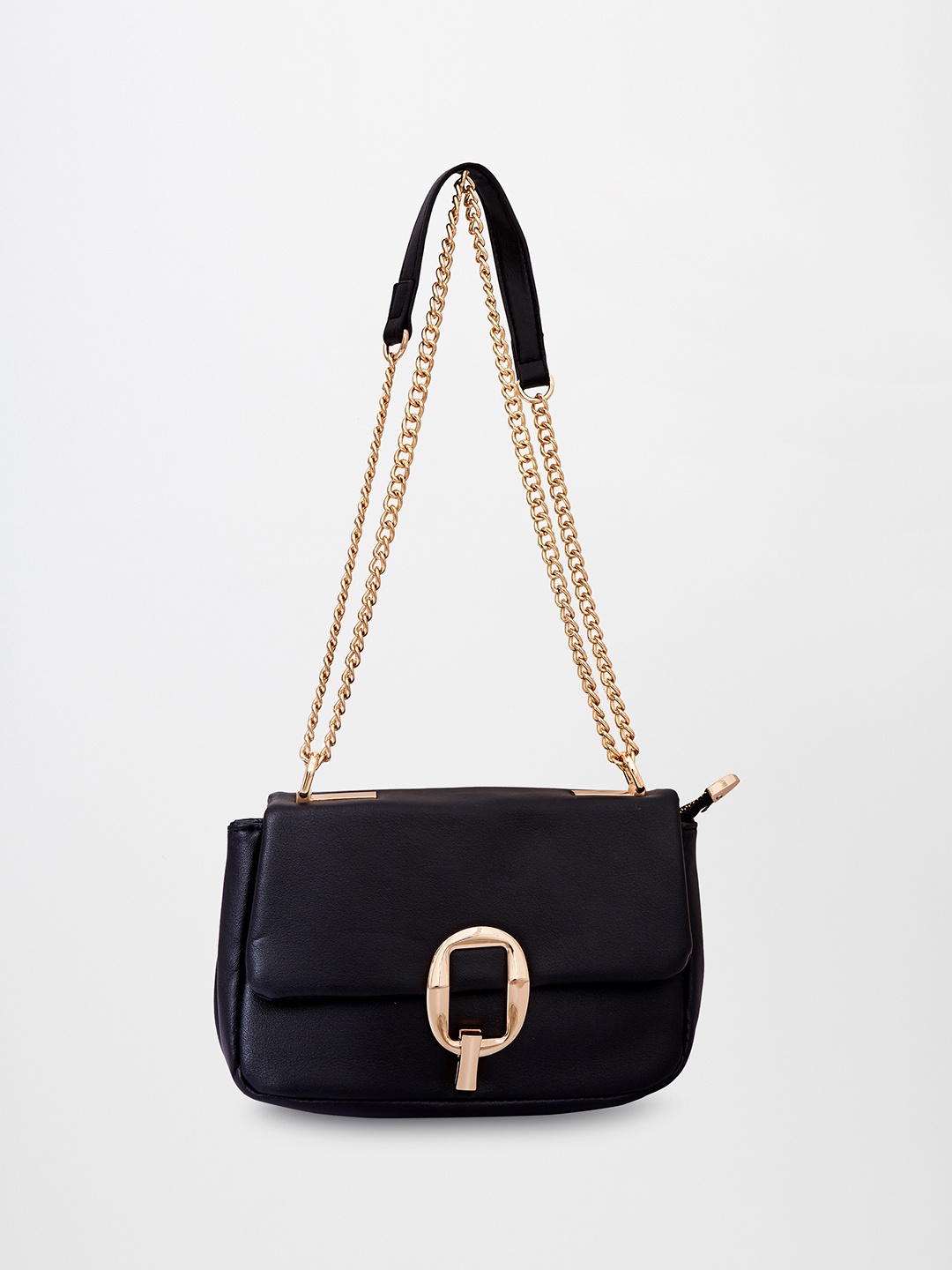 

Global Desi Black PU Structured Sling Bag