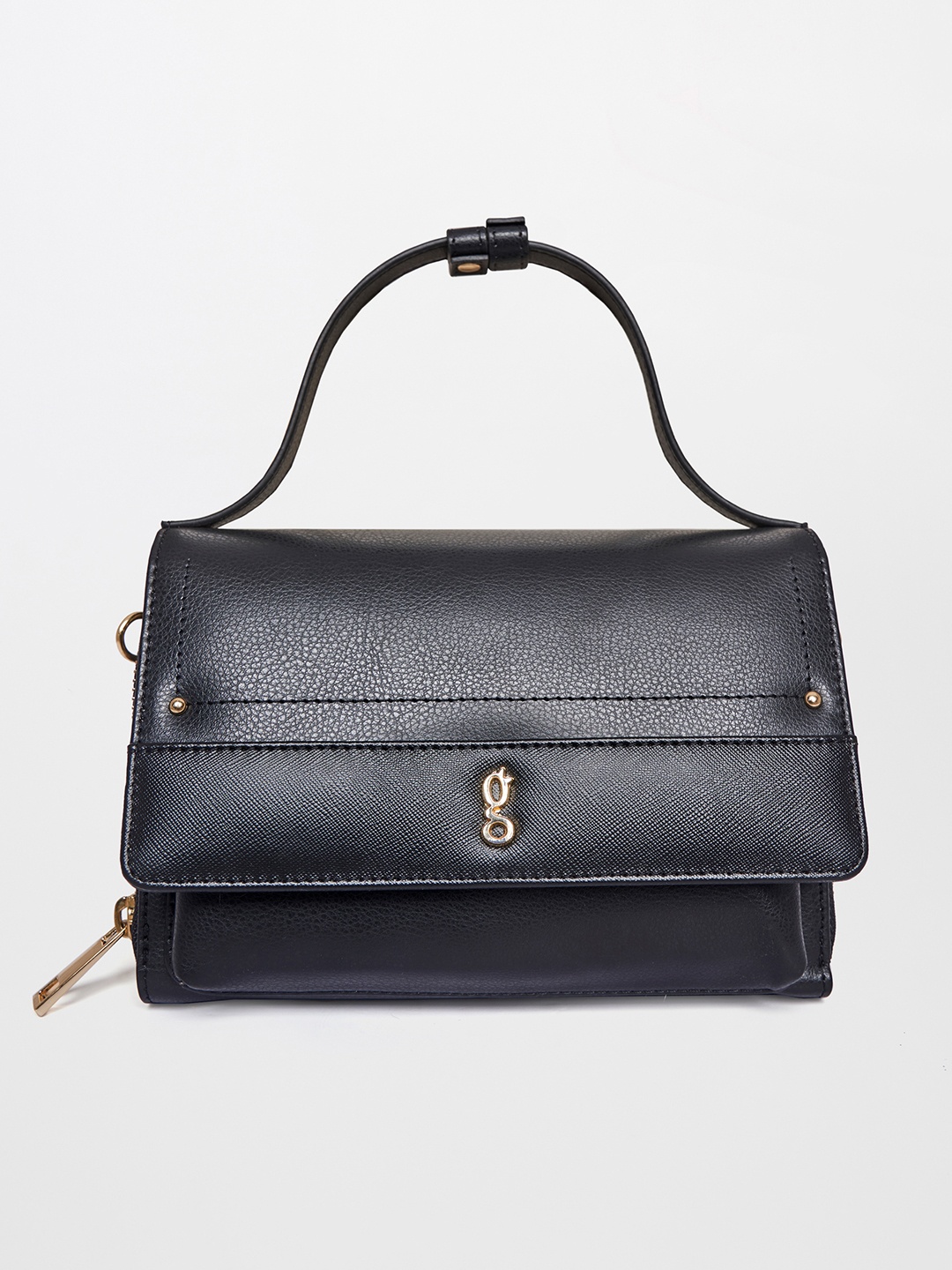 

Global Desi Black PU Structured Handheld Bag
