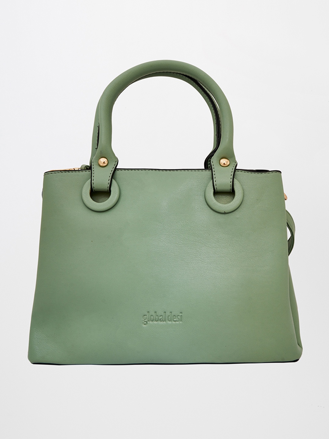 

Global Desi Sea Green PU Structured Handheld Bag