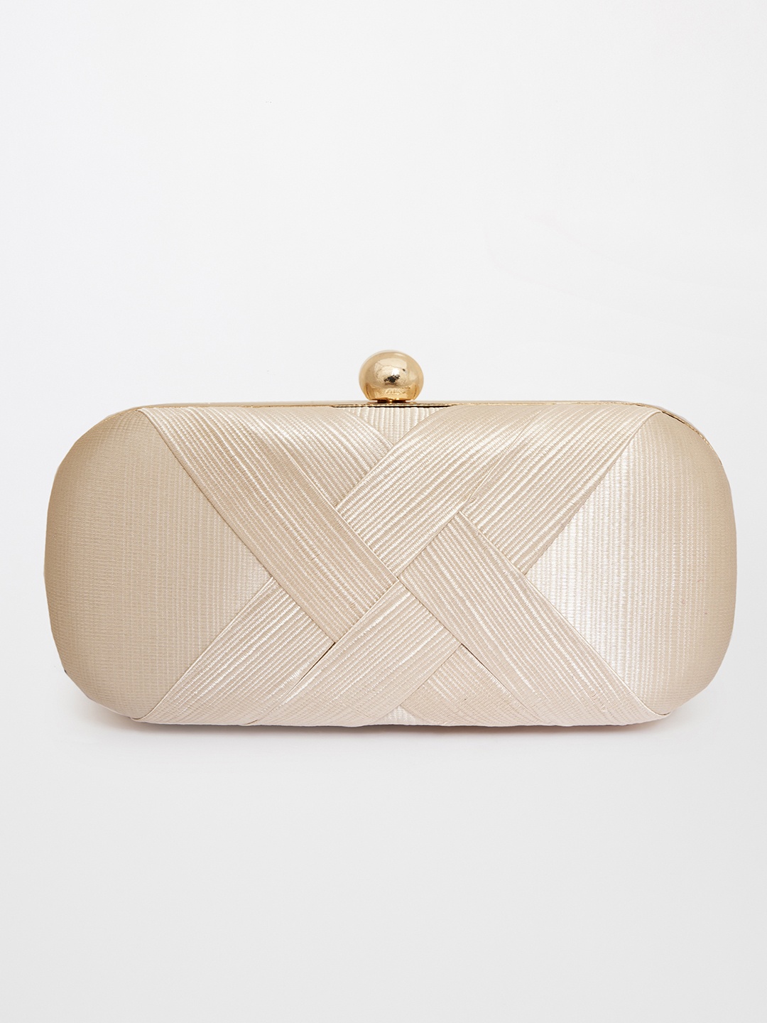 

Global Desi Gold-Toned Textured Box Clutch