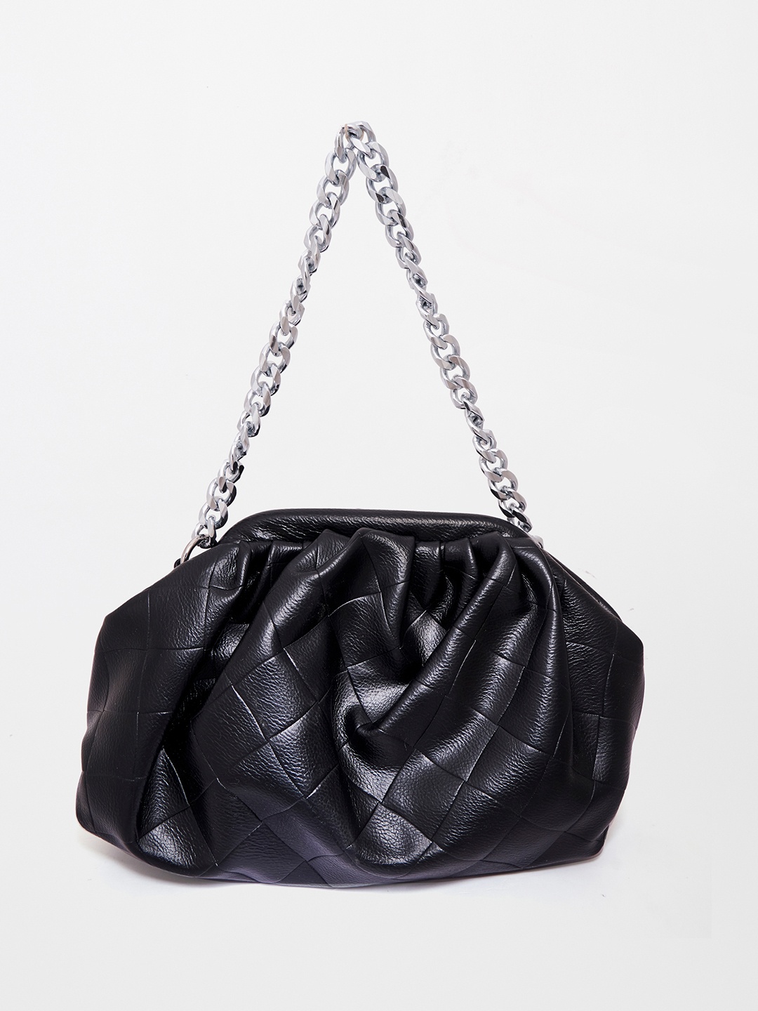 

Global Desi Black PU Structured Handheld Bag