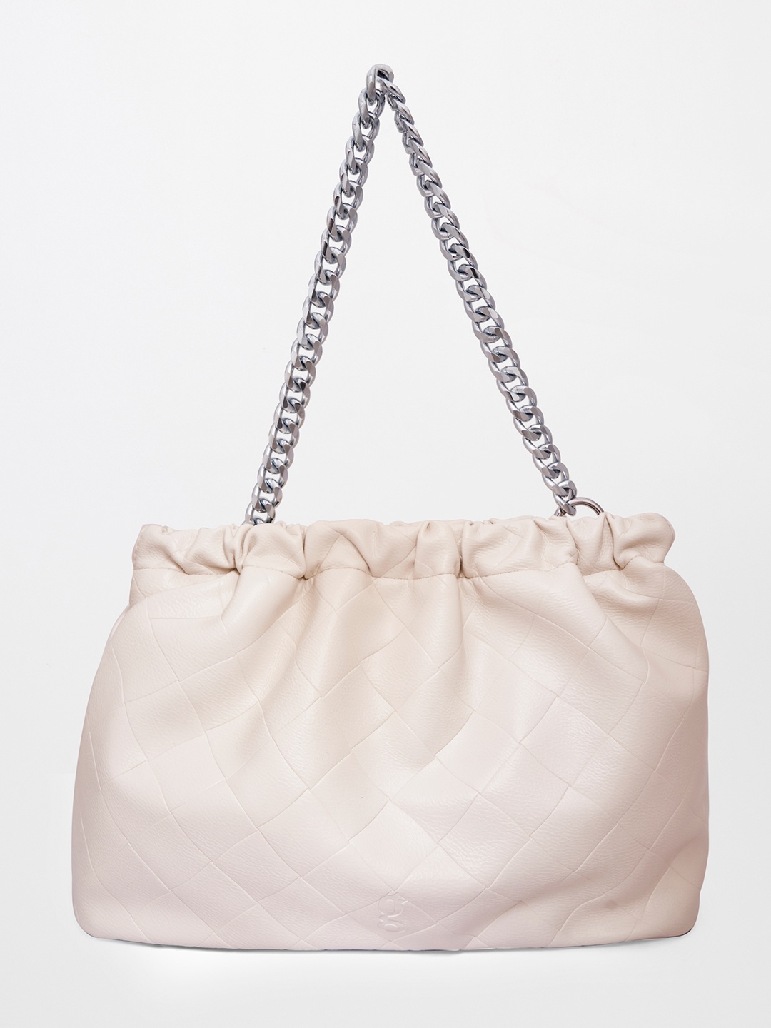 

Global Desi Off White Structured Handheld Bag
