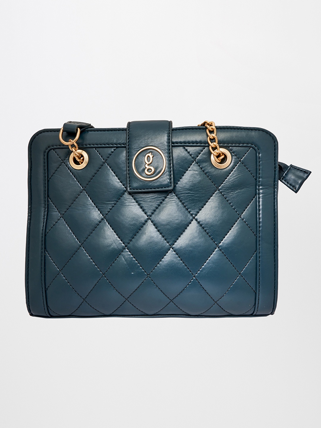 

Global Desi Teal Textured PU Oversized Structured Handheld Bag
