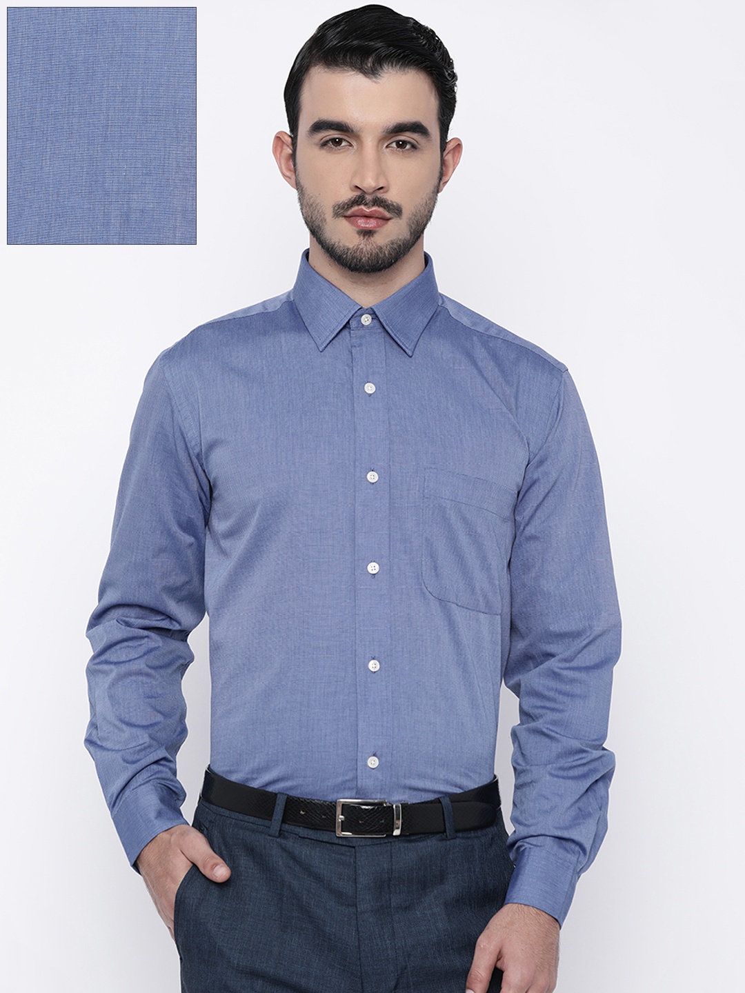

Arrow Men Blue Regular Fit Solid Formal Shirt