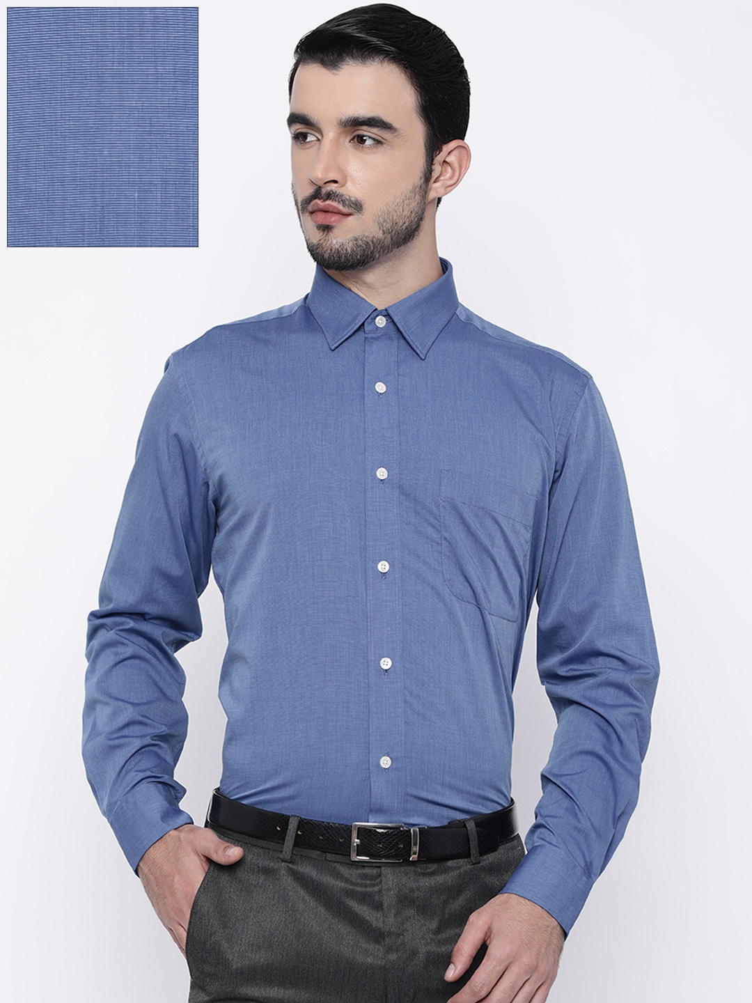 

Arrow Men Blue Regular Fit Solid Formal Shirt