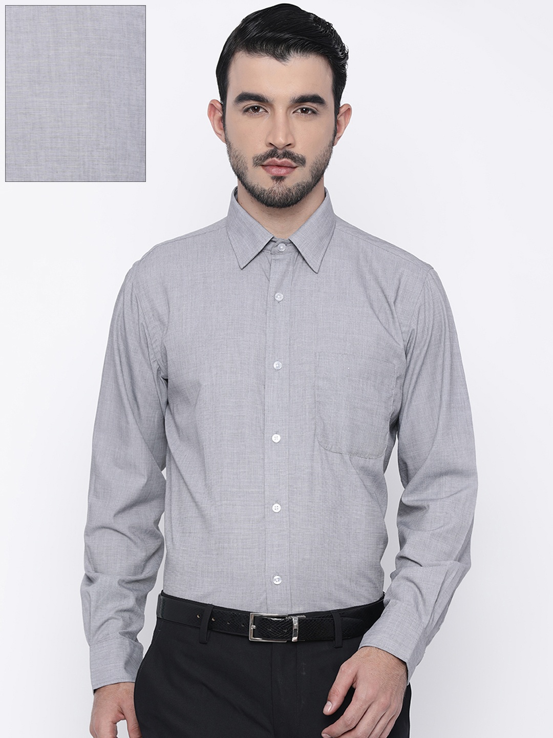 

Arrow Men Grey Regular Fit Solid Formal Shirt